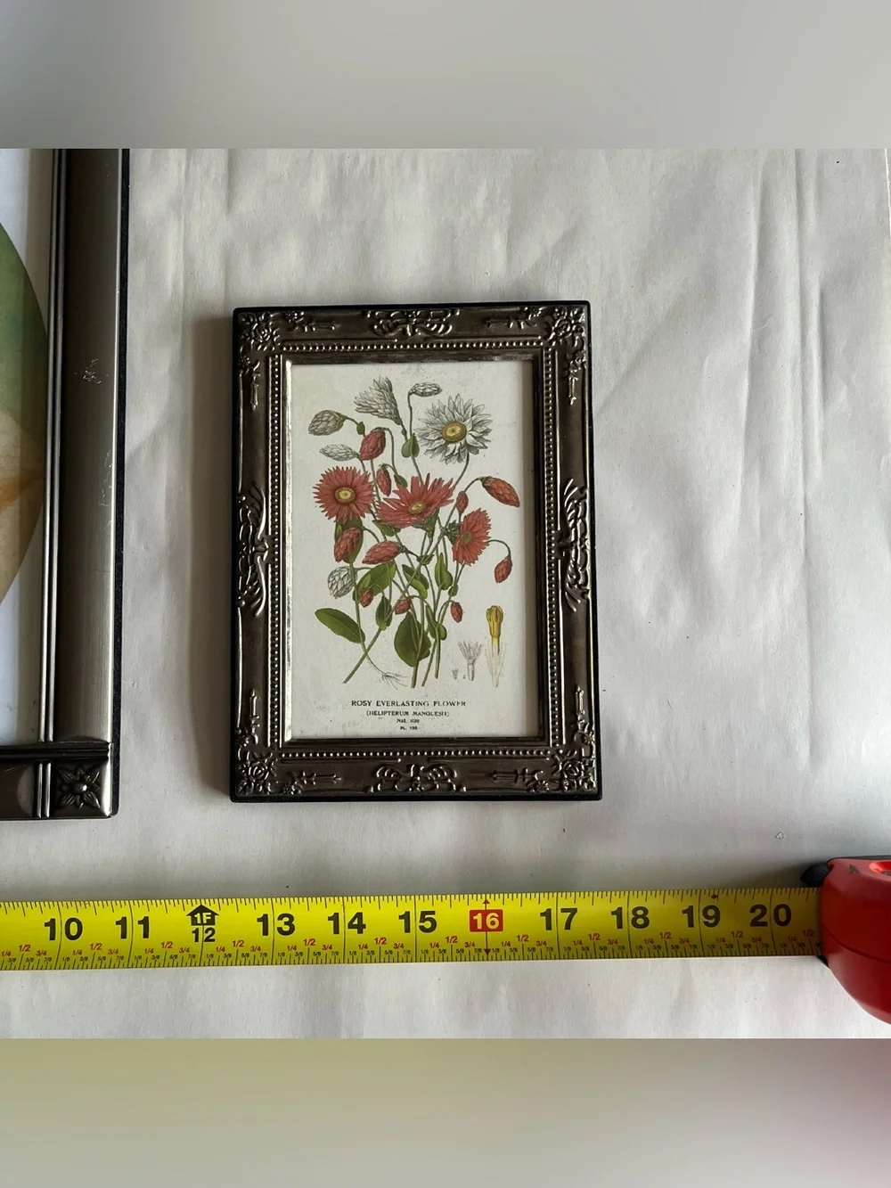 Vintage Silver Tone Picture Photo Frames w/ Fine Art Prints-Set of 2